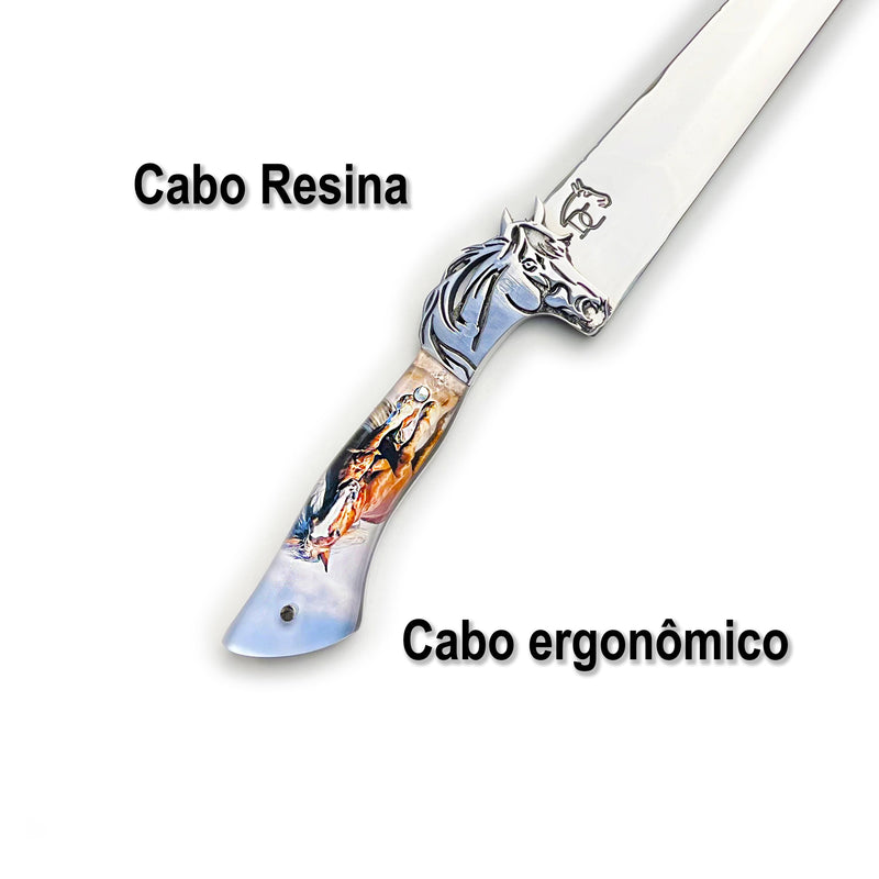 Faca Churrasco Artesanal Língua de Chimango 14" 01