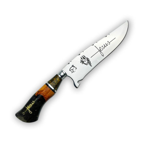 Faca Churrasco Artesanal 8" Jesus